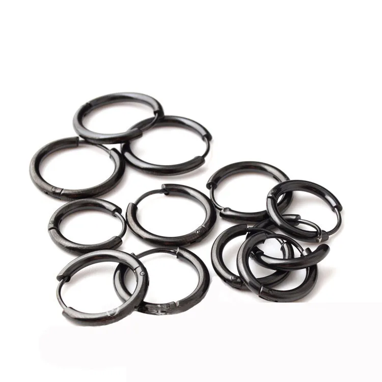 6pcs/lot Stainless Steel Simple Metal Circle Small Hoop Earrings For Women Girls Piercing Jewelry Geometric Round Helix Ear