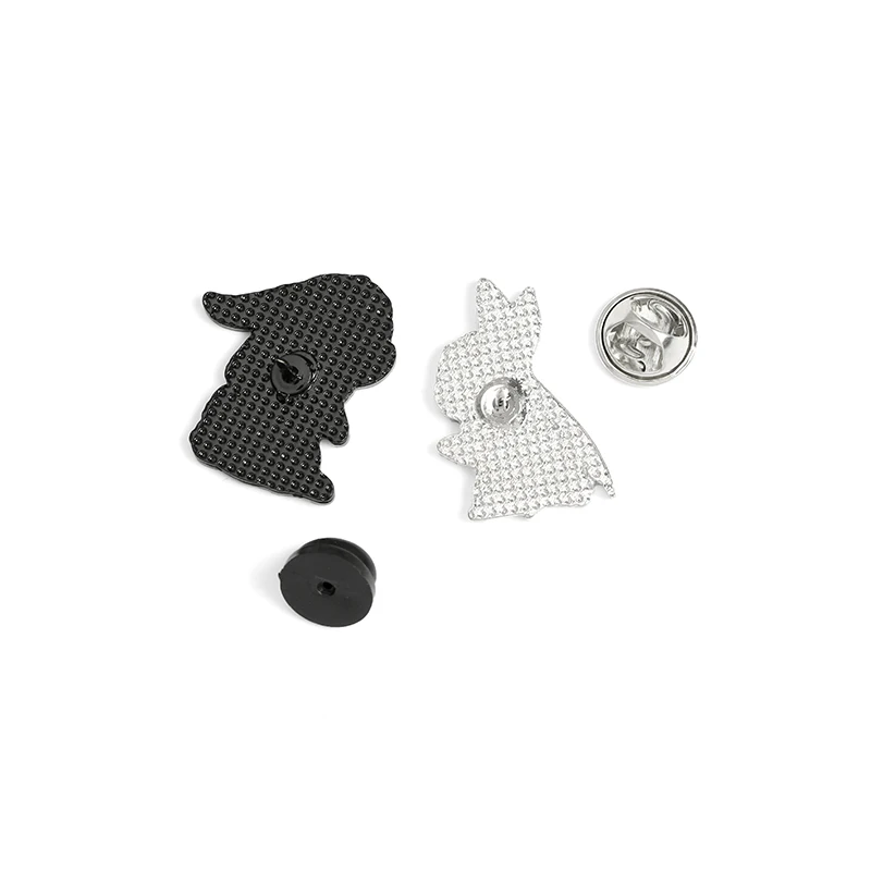 The Untamed Enamel Pin Black White Rabbit Brooch Bag Clothes Lapel Pin Badge BL TV Cartoon Animal Jewelry Gift for Best Friends