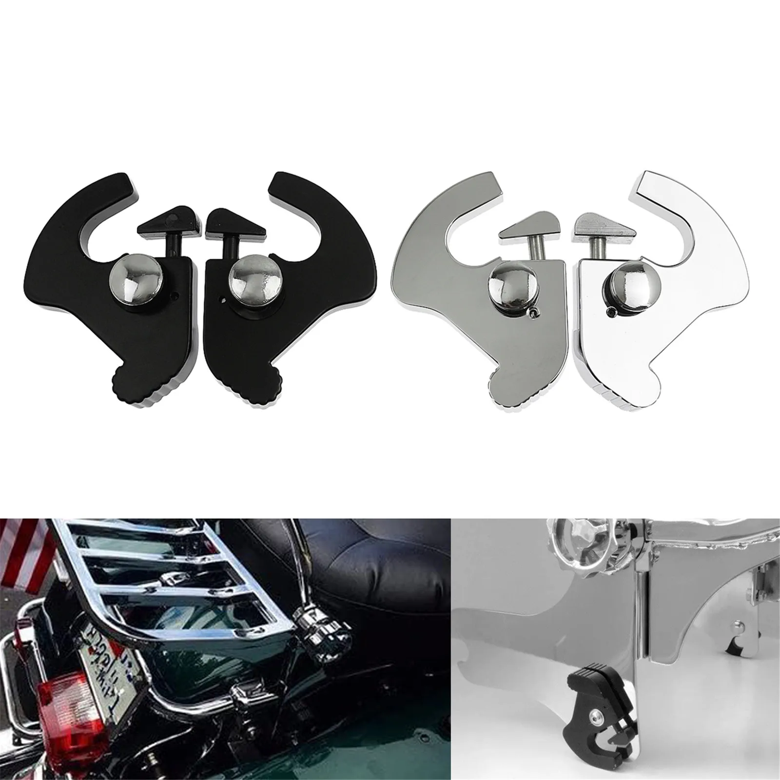 Motorcycle Backrest Detachable Rotary Sissy Bar Luggage Racks Docking Latch Clips Kit For Harley Sportster XL Softail Touring