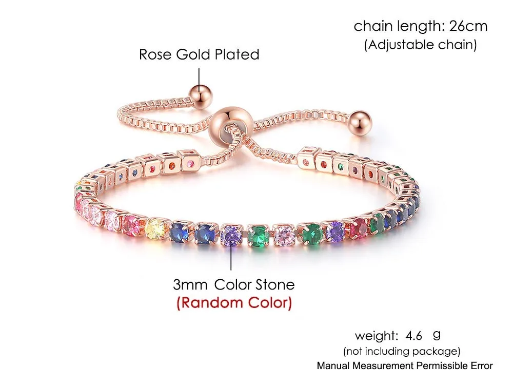 ZHOUYANG Tennis Bracelets For Women Sparking Zircon Jewerlly Rose Gold Color Handmade Friends Gift Cute Jewelry Wholesale H017