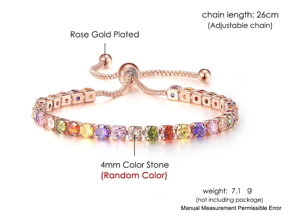 ZHOUYANG Tennis Bracelets For Women Sparking Zircon Jewerlly Rose Gold Color Handmade Friends Gift Cute Jewelry Wholesale H017