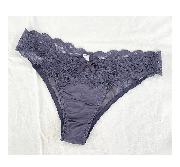 SP&CITY Satin Lace Sexy Women's Underwear Low Waist Transparent Hollow Out Panties Breathable Soft Seamless Briefs Lingerie