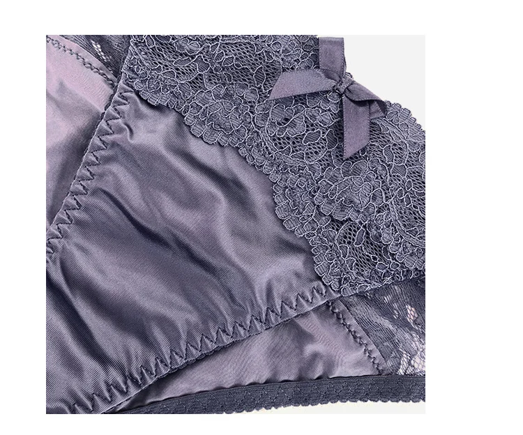 SP&CITY Satin Lace Sexy Women's Underwear Low Waist Transparent Hollow Out Panties Breathable Soft Seamless Briefs Lingerie