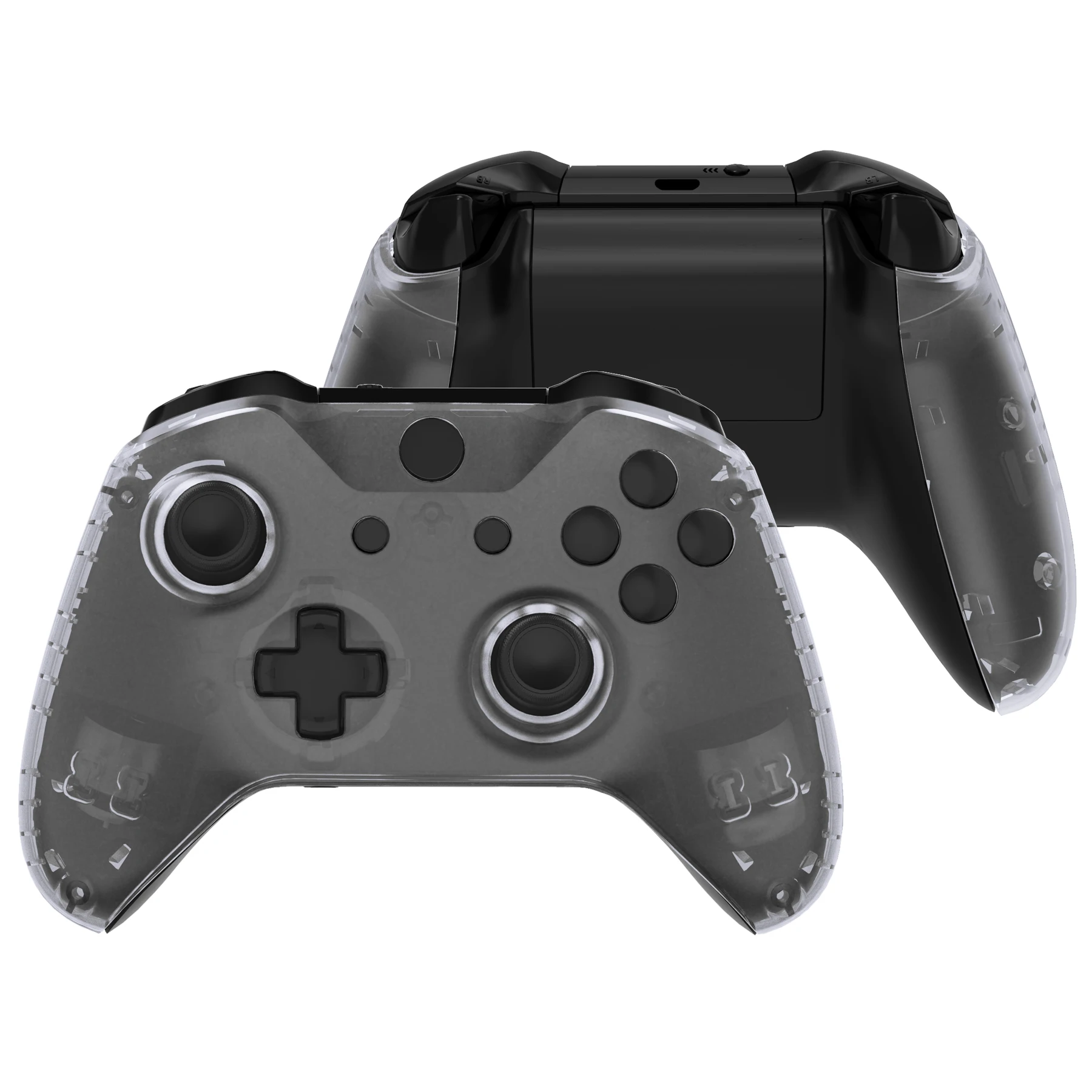 eXtremeRate Custom Top Shell Front Housing Faceplate Fix Kits for Xbox One X & One S Controller (Model 1708) - Clear Series