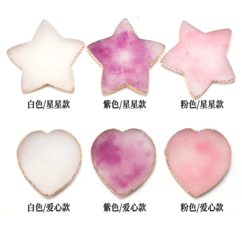 Resin Agate Stone Nail Color Palette Gel Polish Pallet Mixing Drawing Paint Plate DIY Nail Art Display Shelf Manicure Tools