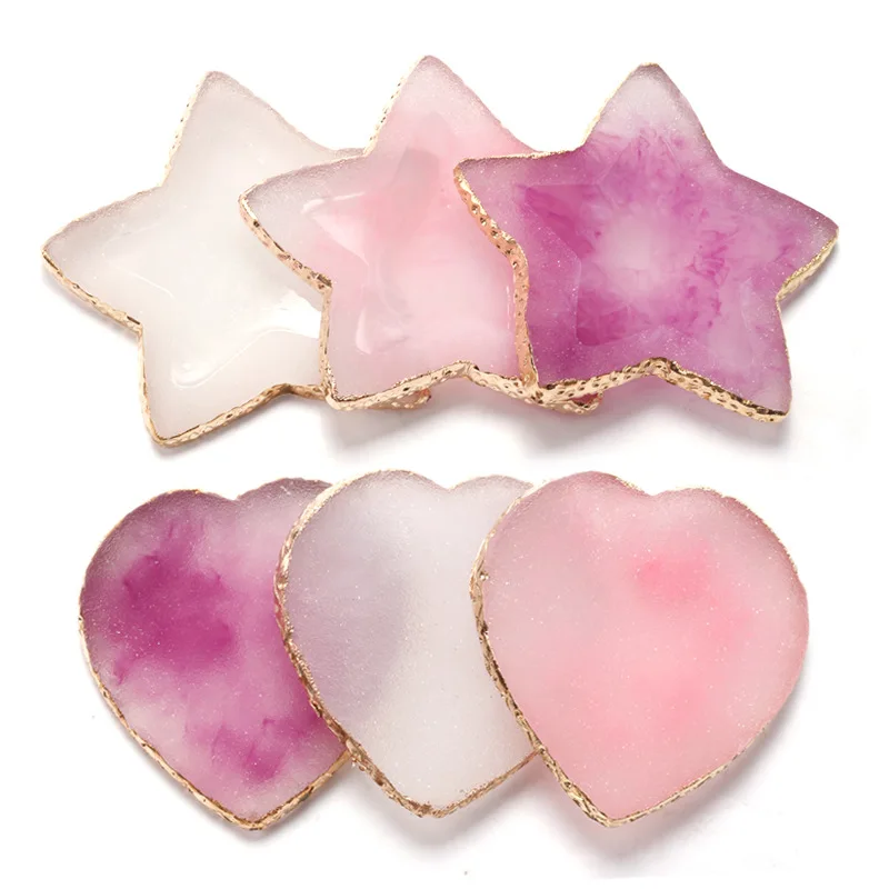 Resin Agate Stone Nail Color Palette Gel Polish Pallet Mixing Drawing Paint Plate DIY Nail Art Display Shelf Manicure Tools
