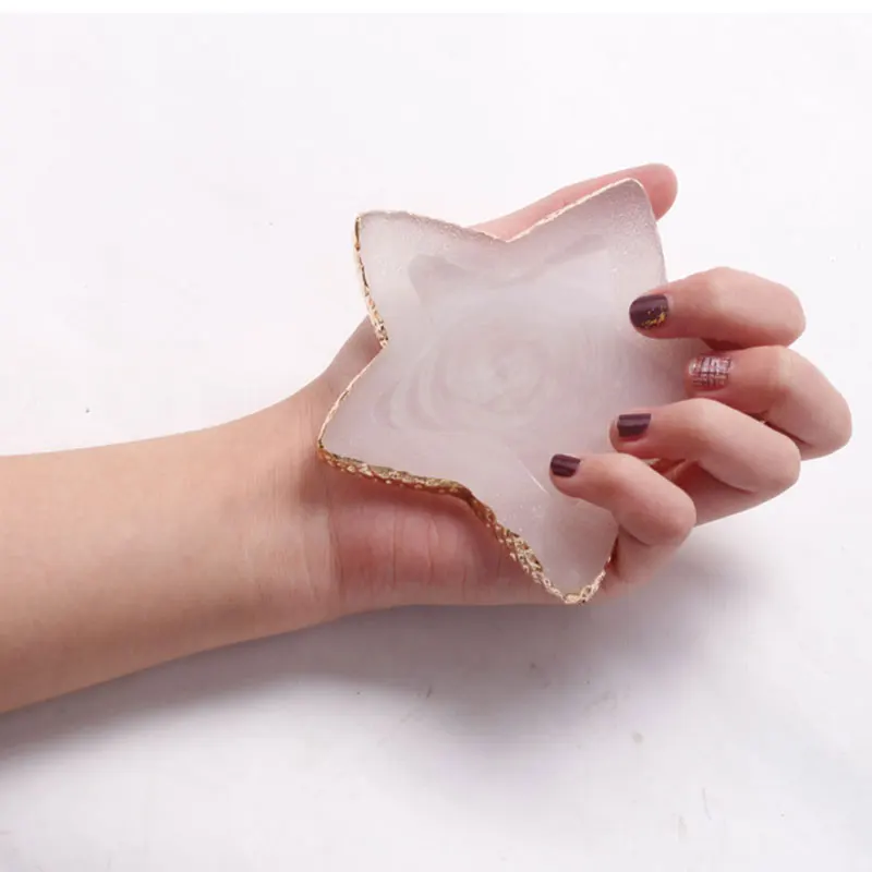 Resin Agate Stone Nail Color Palette Gel Polish Pallet Mixing Drawing Paint Plate DIY Nail Art Display Shelf Manicure Tools