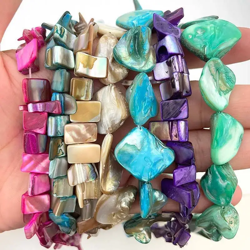 Natural Shell Coin Freefrom Stone Beads Loose DIY Strand 15 Inch For Necklace Bracelet Earring Jewelry Making