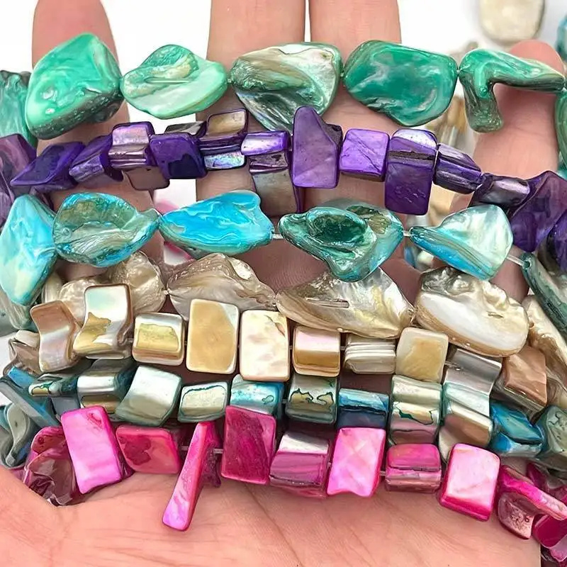 Natural Shell Coin Freefrom Stone Beads Loose DIY Strand 15 Inch For Necklace Bracelet Earring Jewelry Making
