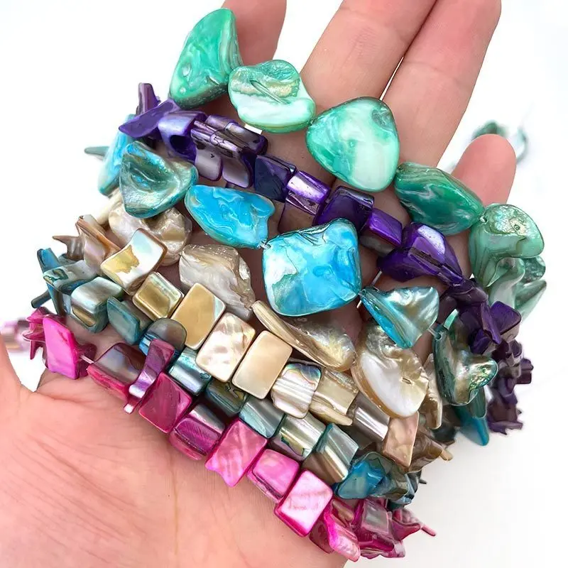 Natural Shell Coin Freefrom Stone Beads Loose DIY Strand 15 Inch For Necklace Bracelet Earring Jewelry Making