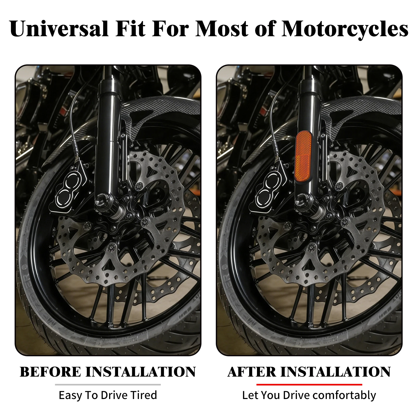 Motorcycle Front Fork Leg Reflector Cover 2Pcs Yellow Sticker For Victory Judge Hammer-S Hard-Ball Vision-Tour High-Ball Jackpot