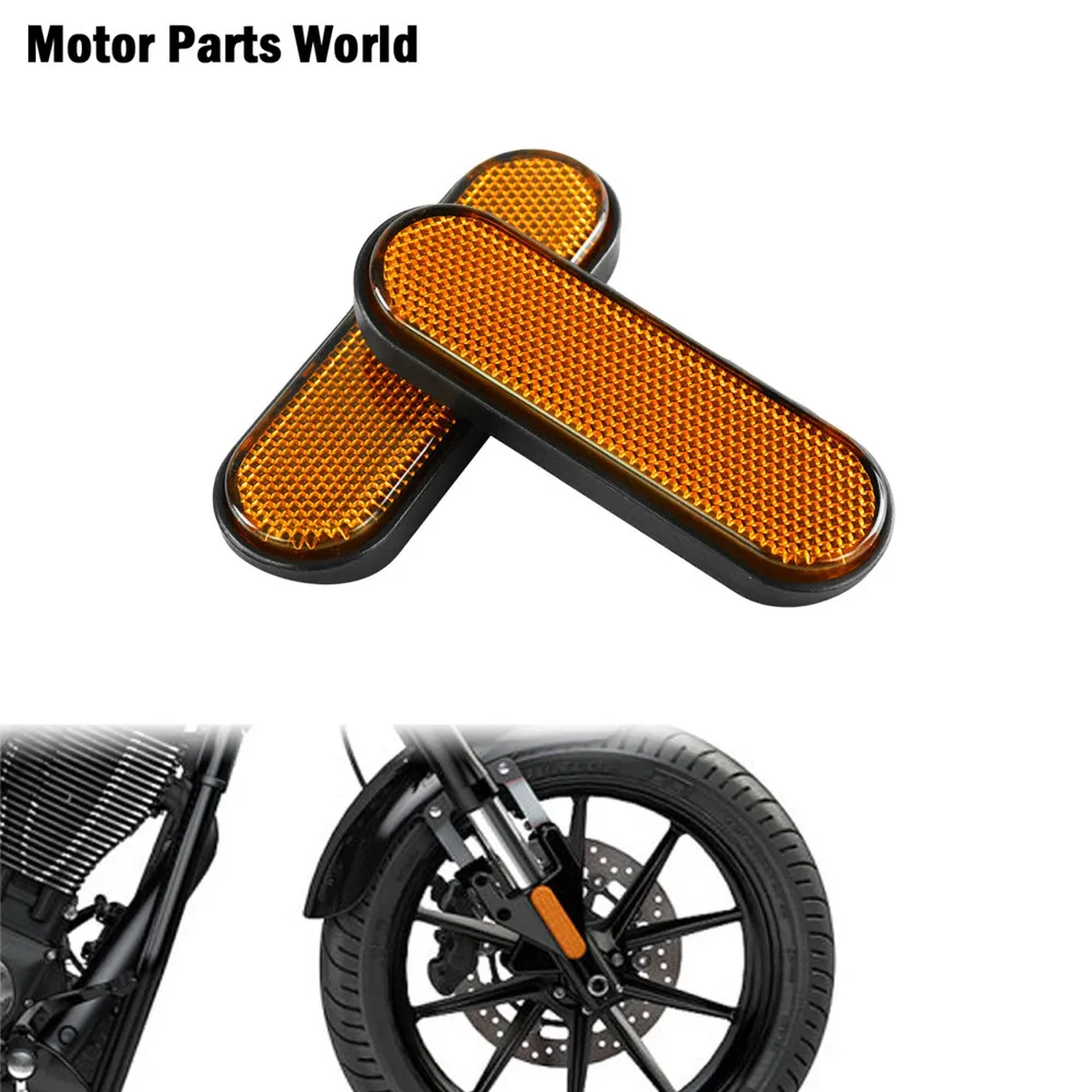 Motorcycle Front Fork Leg Reflector Cover 2Pcs Yellow Sticker For Victory Judge Hammer-S Hard-Ball Vision-Tour High-Ball Jackpot
