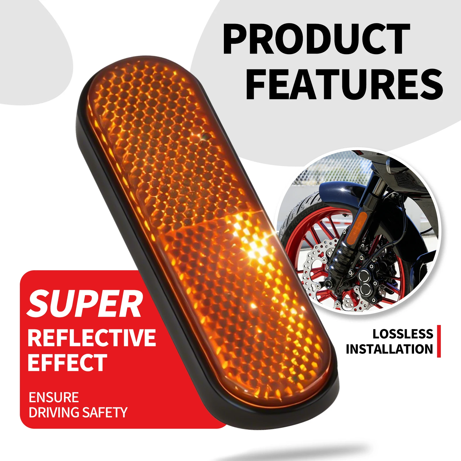 Motorcycle Front Fork Leg Reflector Cover 2Pcs Yellow Sticker For Victory Judge Hammer-S Hard-Ball Vision-Tour High-Ball Jackpot