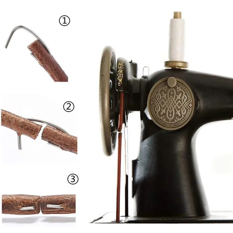 3/16" 5mm Household Home Old Sewing Machines Accessory 72" 183cm Leather Belt Treadle Parts With Hook For Singer Sewing Machine
