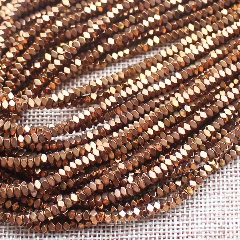 Natural Hematite Plated color Faceted Rectanger1x2/2x3/2x4mm Loose beads,For DIYJewelry making! Mixed wholesale for all items !