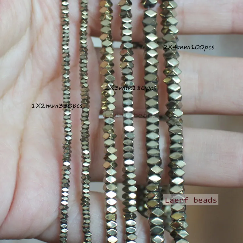 Natural Hematite Plated color Faceted Rectanger1x2/2x3/2x4mm Loose beads,For DIYJewelry making! Mixed wholesale for all items !