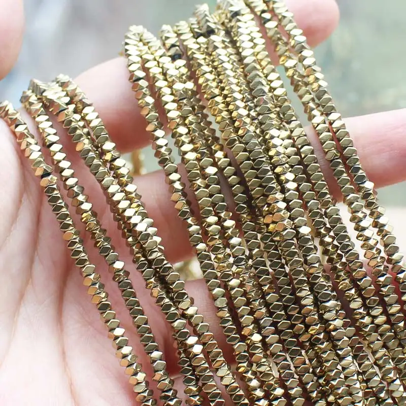 Natural Hematite Plated color Faceted Rectanger1x2/2x3/2x4mm Loose beads,For DIYJewelry making! Mixed wholesale for all items !