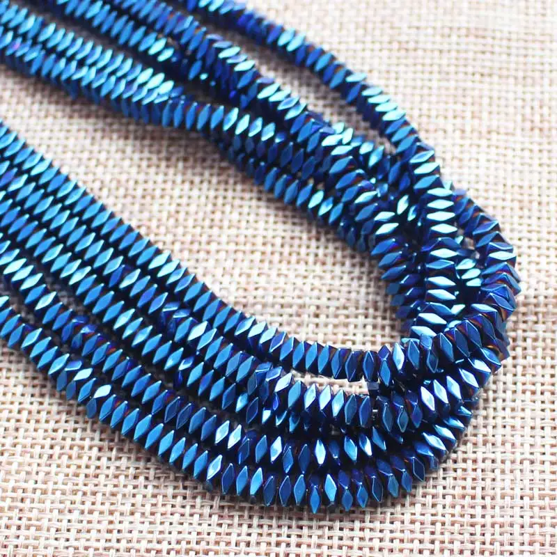 Natural Hematite Plated color Faceted Rectanger1x2/2x3/2x4mm Loose beads,For DIYJewelry making! Mixed wholesale for all items !