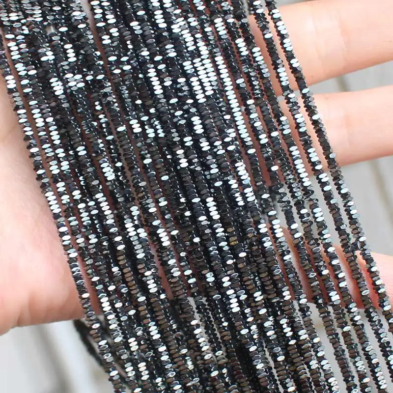 Natural Hematite Plated color Faceted Rectanger1x2/2x3/2x4mm Loose beads,For DIYJewelry making! Mixed wholesale for all items !