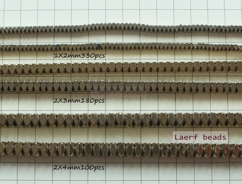 Natural Hematite Plated color Faceted Rectanger1x2/2x3/2x4mm Loose beads,For DIYJewelry making! Mixed wholesale for all items !