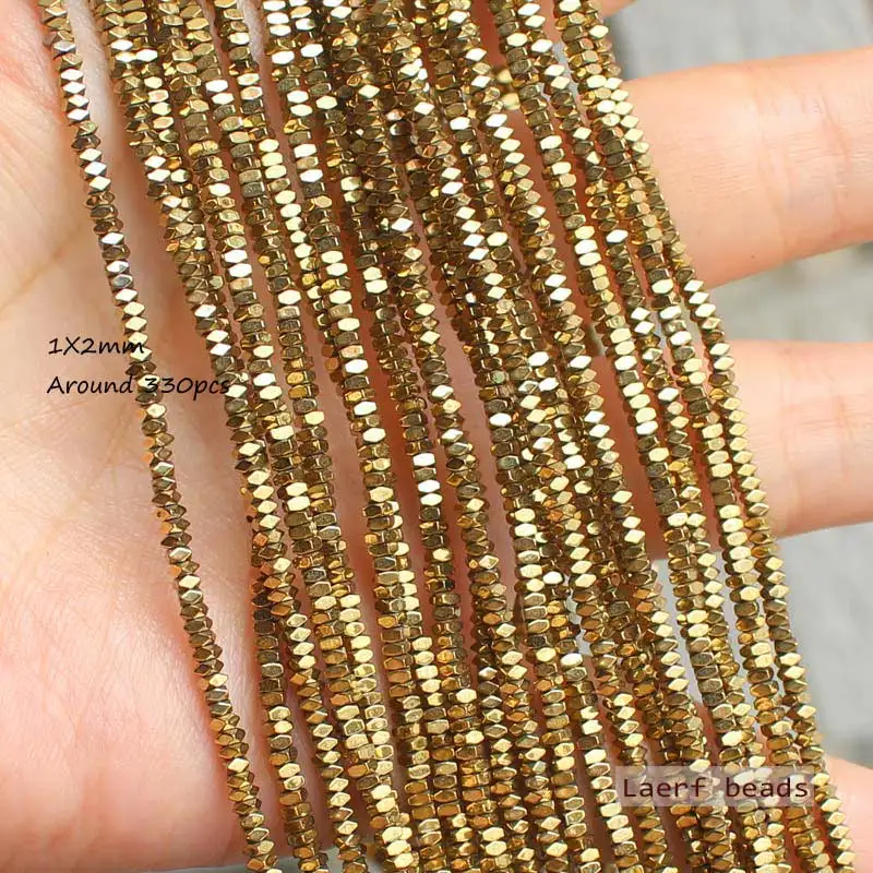 Natural Hematite Plated color Faceted Rectanger1x2/2x3/2x4mm Loose beads,For DIYJewelry making! Mixed wholesale for all items !