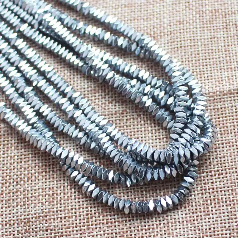 Natural Hematite Plated color Faceted Rectanger1x2/2x3/2x4mm Loose beads,For DIYJewelry making! Mixed wholesale for all items !