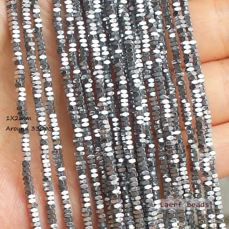 Natural Hematite Plated color Faceted Rectanger1x2/2x3/2x4mm Loose beads,For DIYJewelry making! Mixed wholesale for all items !