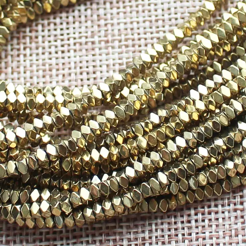 Natural Hematite Plated color Faceted Rectanger1x2/2x3/2x4mm Loose beads,For DIYJewelry making! Mixed wholesale for all items !
