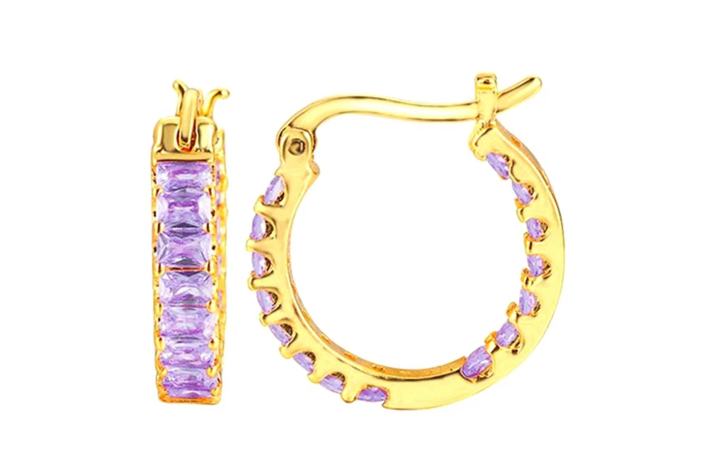 13mm Crystal Hoop Earrings for Women 925 Sterling Silver Needle Zircon Huggie Small Earrings Hoop Trend Piercing Jewelry Gifts