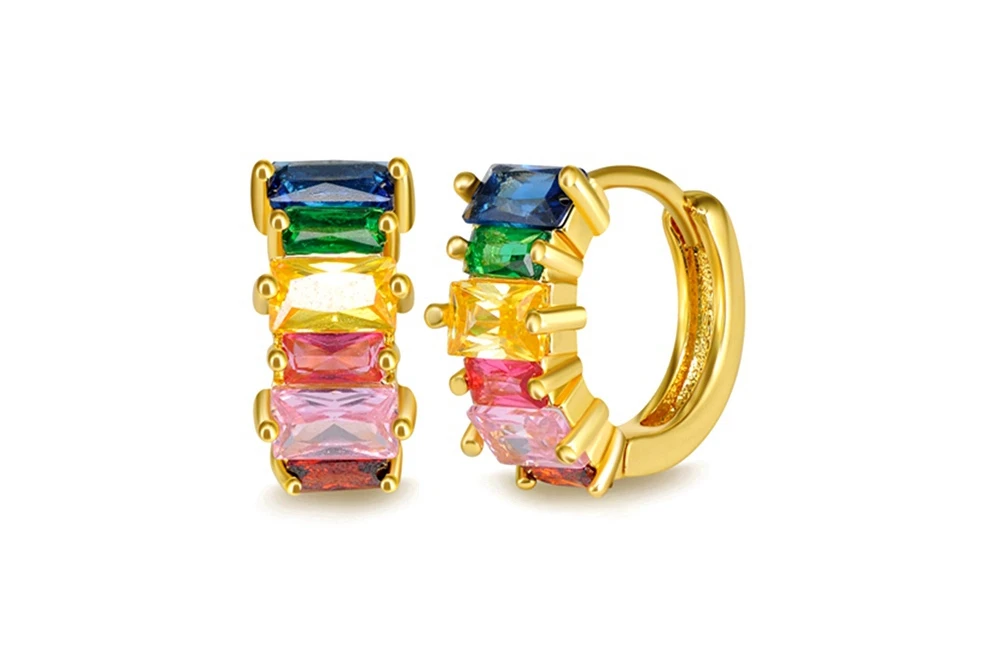13mm Crystal Hoop Earrings for Women 925 Sterling Silver Needle Zircon Huggie Small Earrings Hoop Trend Piercing Jewelry Gifts