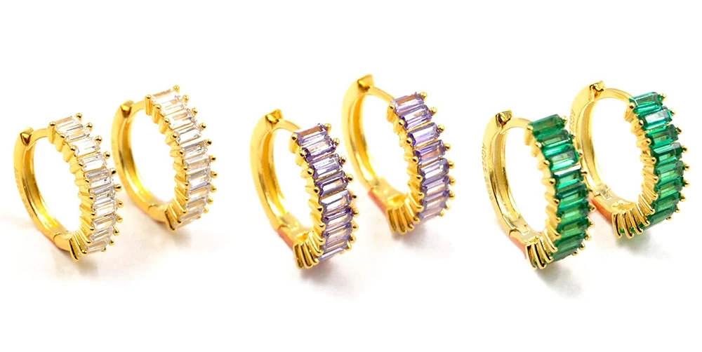 13mm Crystal Hoop Earrings for Women 925 Sterling Silver Needle Zircon Huggie Small Earrings Hoop Trend Piercing Jewelry Gifts