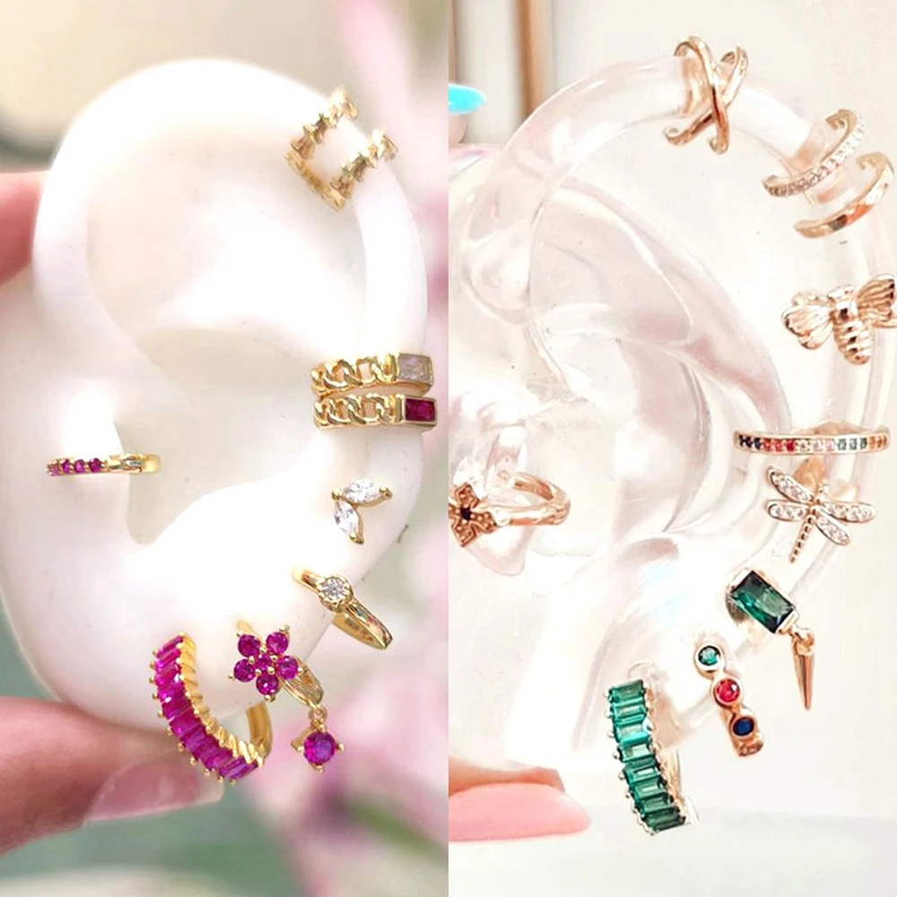 13mm Crystal Hoop Earrings for Women 925 Sterling Silver Needle Zircon Huggie Small Earrings Hoop Trend Piercing Jewelry Gifts