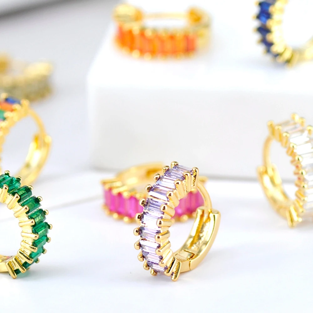 13mm Crystal Hoop Earrings for Women 925 Sterling Silver Needle Zircon Huggie Small Earrings Hoop Trend Piercing Jewelry Gifts