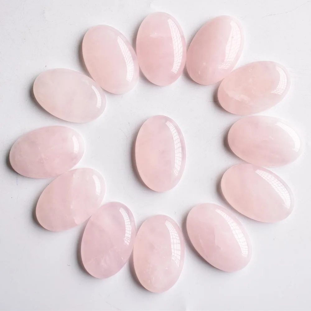 Wholesale high quality natural pink quartz stone Oval cabochon beads for jewelry Accessories making free shipping