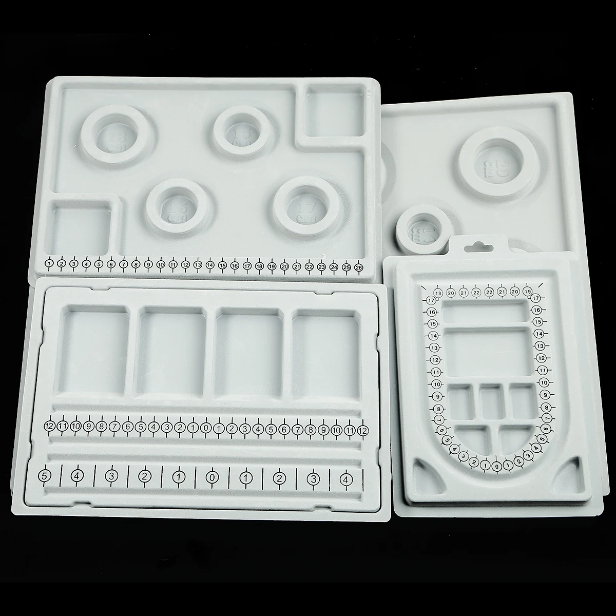 Mix7Style Gray Velvet Flocked Board Beading Jewelry  For DIY Bracelet Necklace Making Organizer Tray Design Craft Measuring Tool