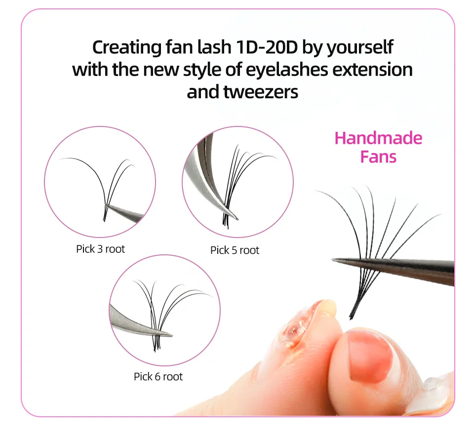 Lashrujade 16 17 18 19 20mm Long Individual Eyelashes Extension Soft Faux Silk Mink Russian Volume Lash Extension Supplies
