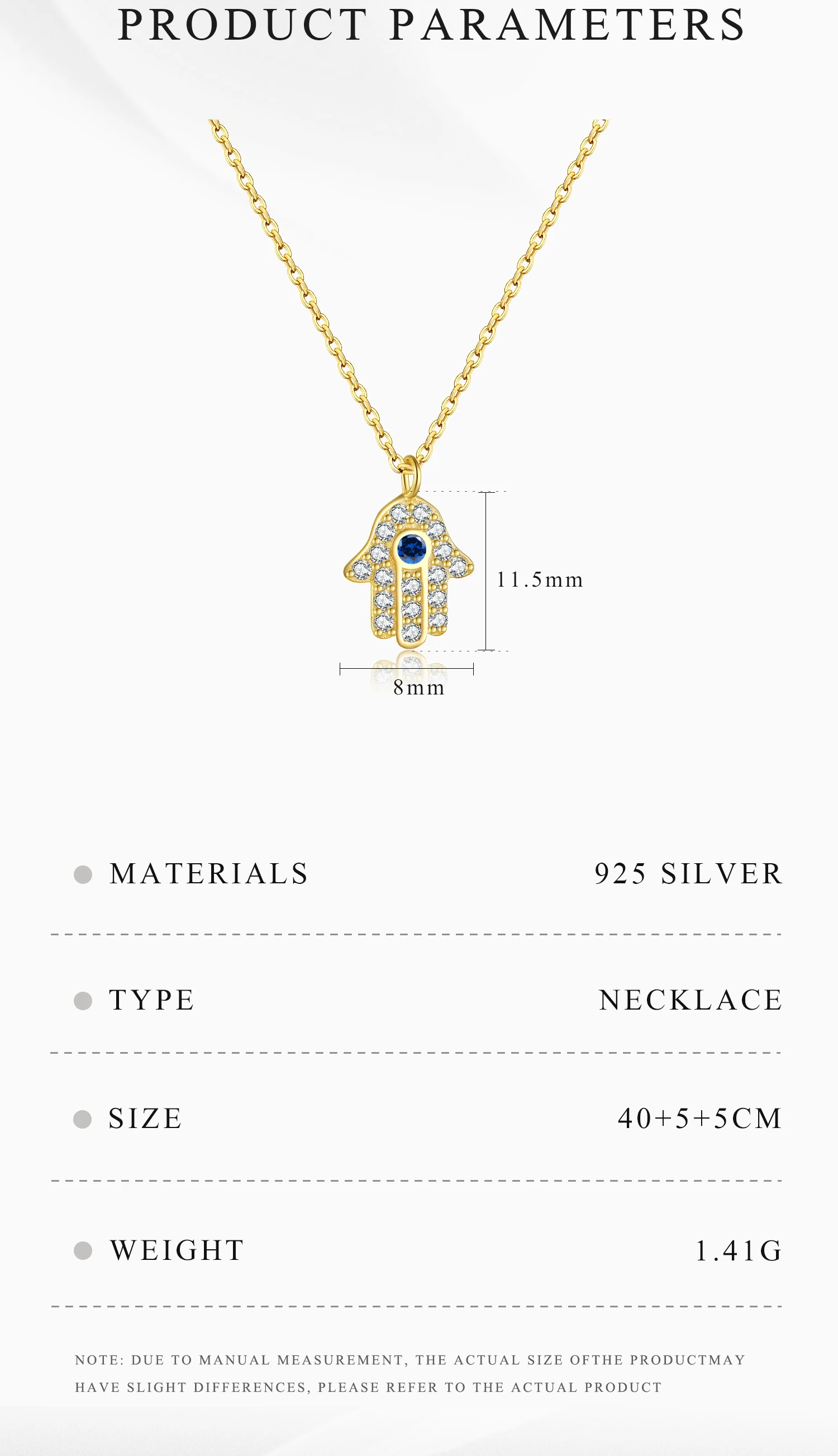 ANDYWEN 925 Sterling Silver Hamsa Hand Pendant Necklace Gold Long Chain Fashion Jewelry Party Jewels Luxury ZIrcon CZ Wedding