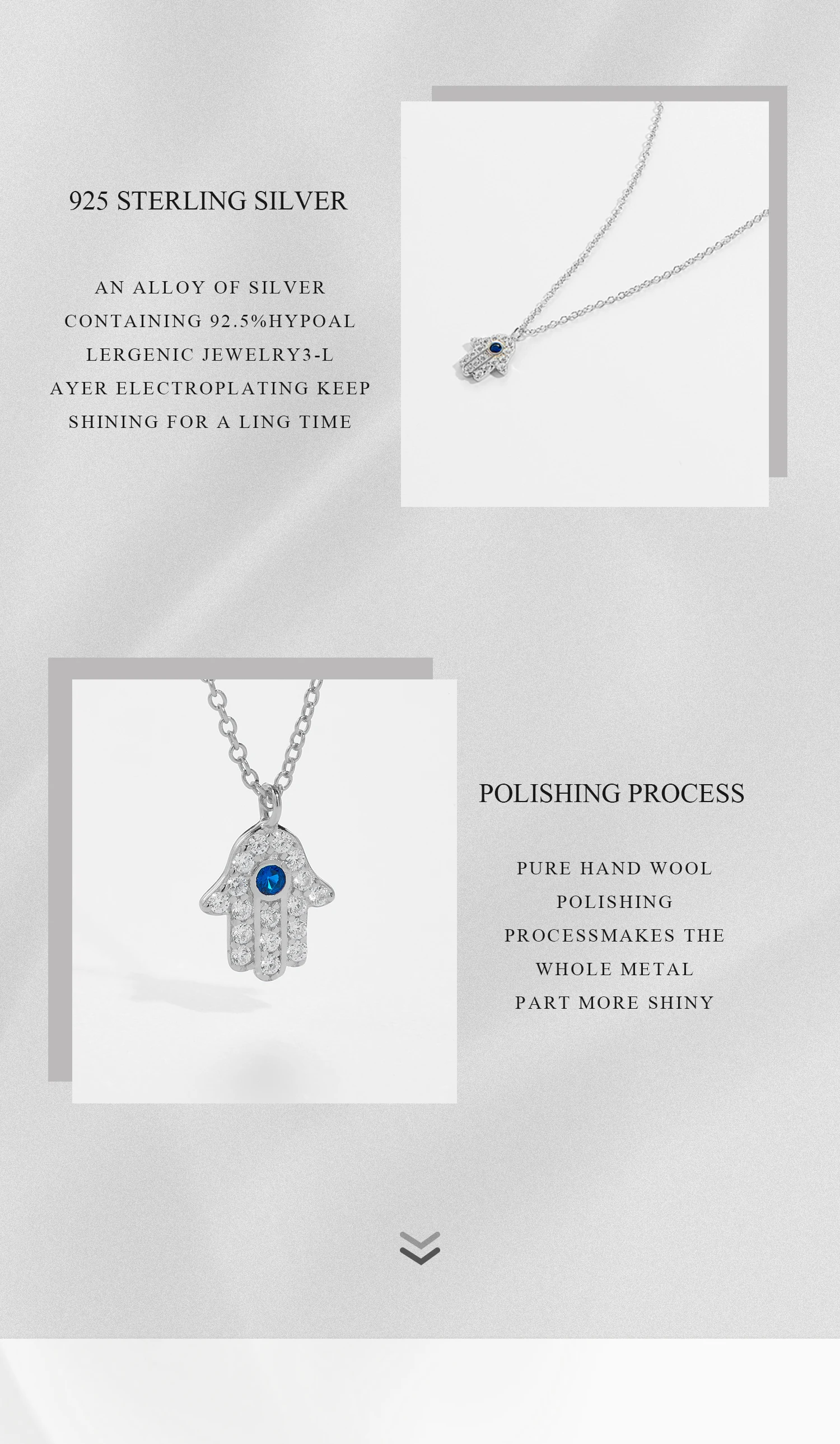 ANDYWEN 925 Sterling Silver Hamsa Hand Pendant Necklace Gold Long Chain Fashion Jewelry Party Jewels Luxury ZIrcon CZ Wedding