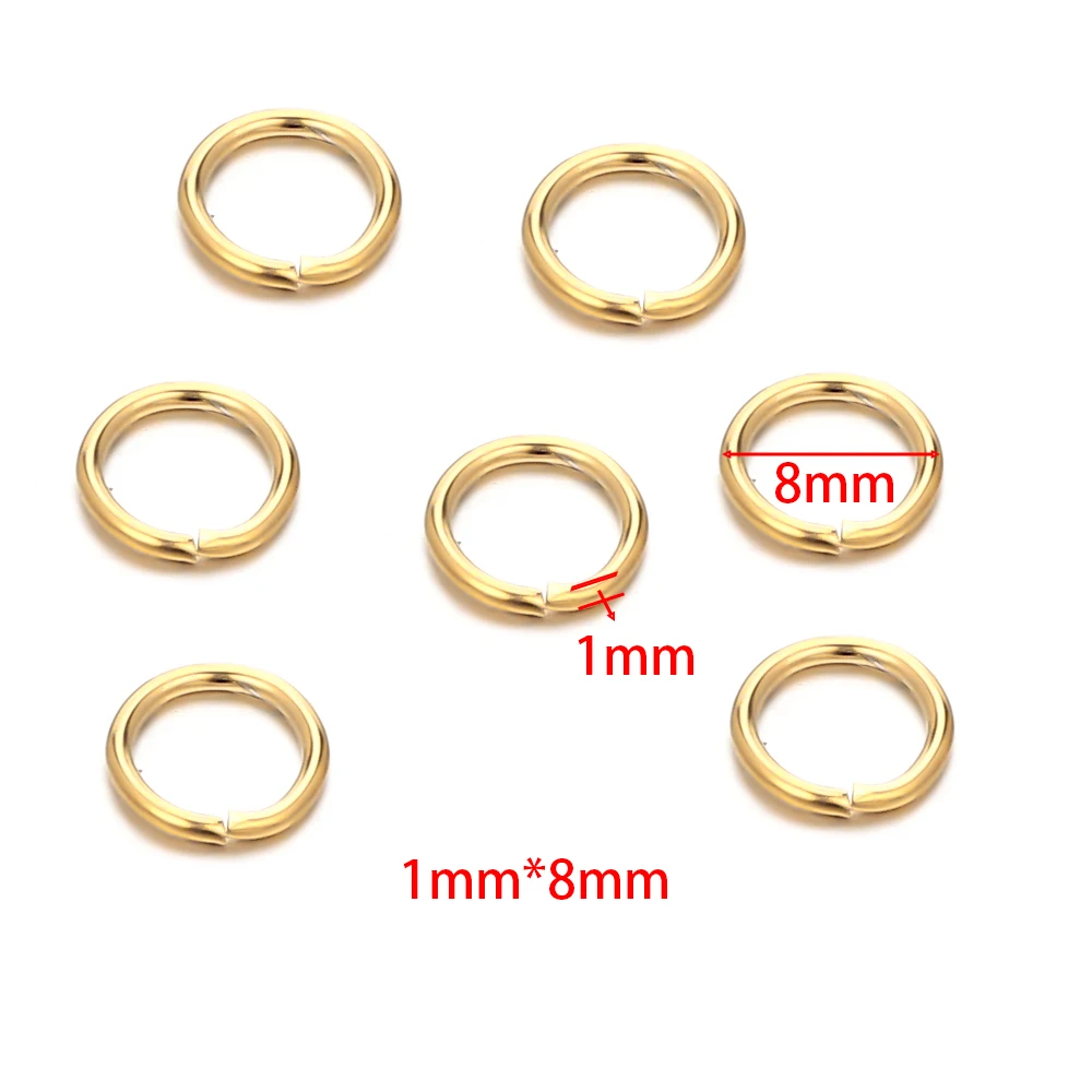 100pcs Stainless Steel Real Gold Color Plating Jump Rings Split Rings for Jewelry Making Supplies DIY Necklace Accessories