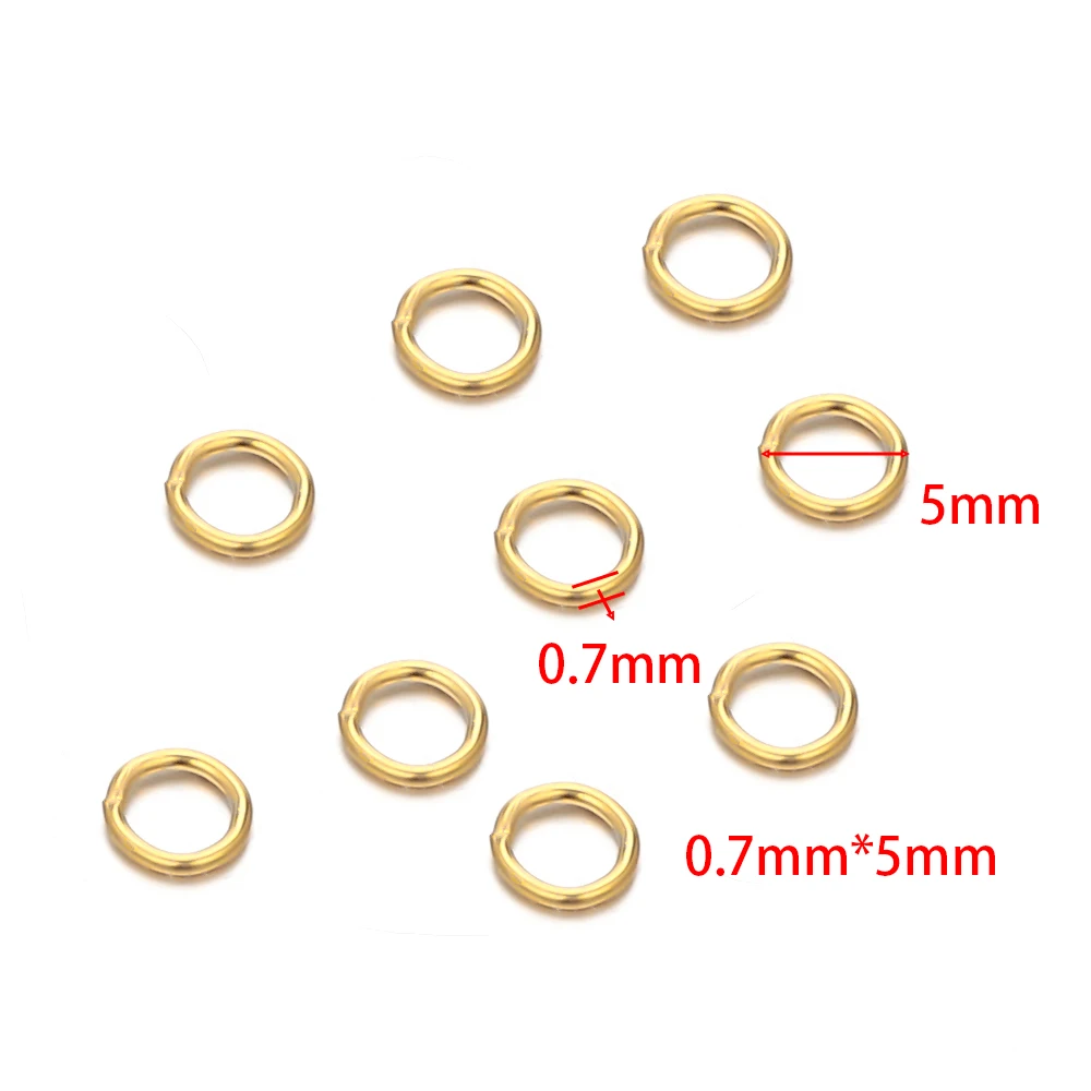 100pcs Stainless Steel Real Gold Color Plating Jump Rings Split Rings for Jewelry Making Supplies DIY Necklace Accessories