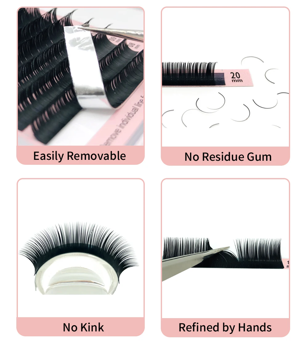 NATUHANA 8-25mm Super Long Length Eyelash Extension Korean PBT False Mink Eyelashes Individual Synthetic Silk Fake Lashes Cilios