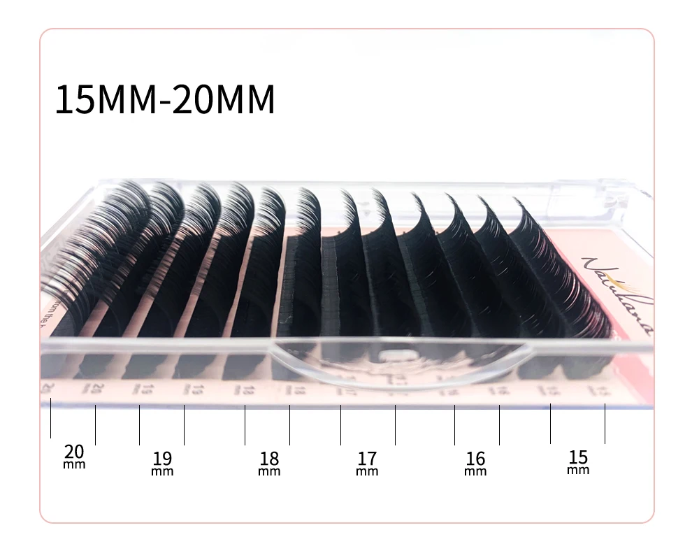 NATUHANA 8-25mm Super Long Length Eyelash Extension Korean PBT False Mink Eyelashes Individual Synthetic Silk Fake Lashes Cilios