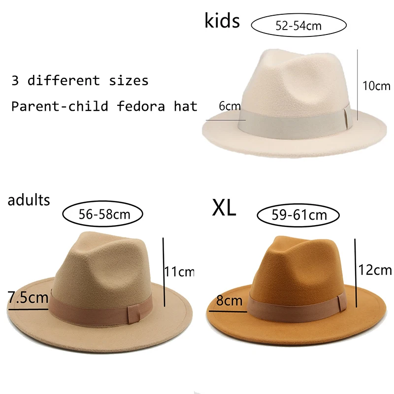 Fedora Hat Women Winter Hats for Women Ribbon Band Men's Hat Wide Brim Classic Beige Wedding Church Bowler New Cap Chapeau Femme