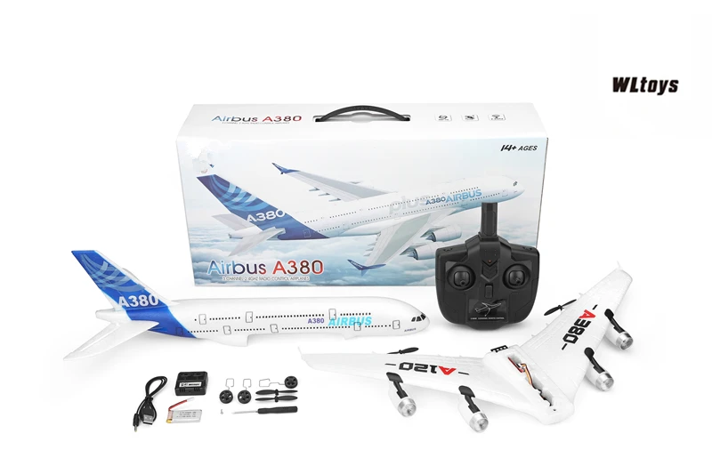 Top WLtoys Airbus A380 Airplane Toys 2.4G 3Ch RC Airplane Fixed Wing Outdoor Flying Toys Drone A120-A380 RC Plane Toys For Adult