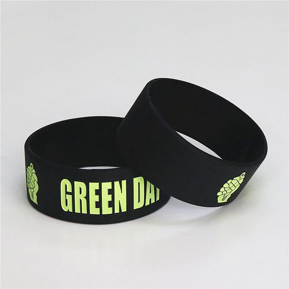 Hot Sale 1PC GREEN DAY Silicone Bracelets & Bangles Black Silicone Wristband BRACELET for Music Bands Fans Concert Gifts SH070