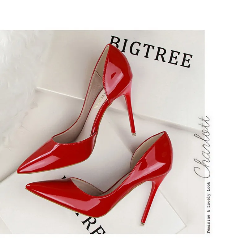 BIGTREE Shoes Patent Leather Heels 2026 Fashion Woman Pumps Stiletto Women Shoes Sexy Party Shoes Women High Heels 12 Colour
