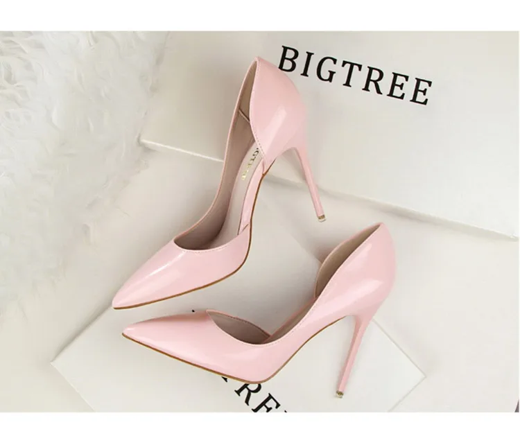 BIGTREE Shoes Patent Leather Heels 2026 Fashion Woman Pumps Stiletto Women Shoes Sexy Party Shoes Women High Heels 12 Colour