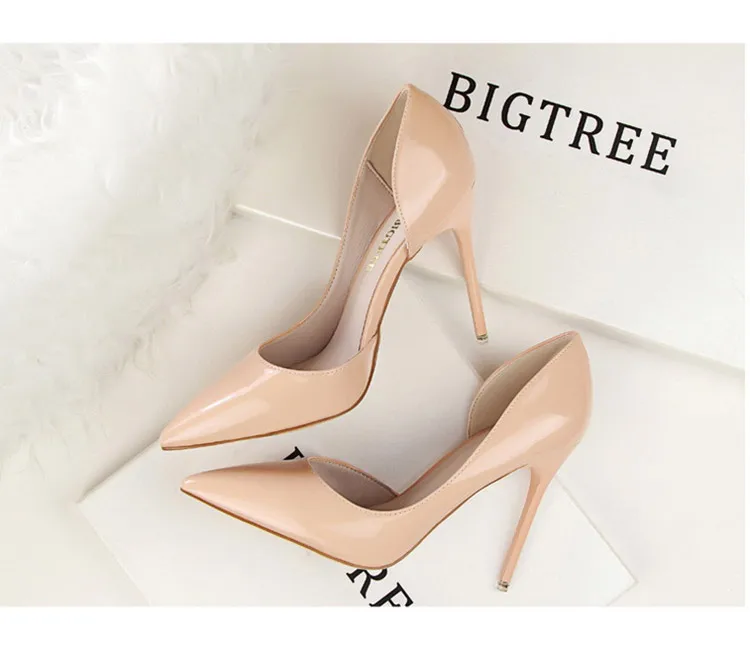 BIGTREE Shoes Patent Leather Heels 2026 Fashion Woman Pumps Stiletto Women Shoes Sexy Party Shoes Women High Heels 12 Colour
