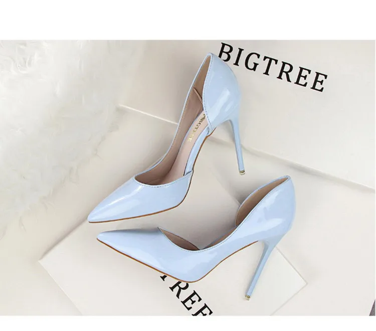 BIGTREE Shoes Patent Leather Heels 2026 Fashion Woman Pumps Stiletto Women Shoes Sexy Party Shoes Women High Heels 12 Colour