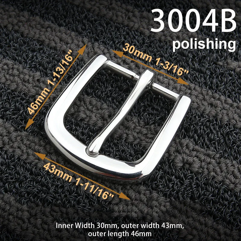 1piece Stainless Steel Belt Buckle Pin Buckle Half Buckle for Leather Craft Waistband Parts DIY Hardware Accessories